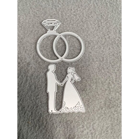 Wedding Rings & Couple Die Cuts For Scrapbooking Card Making Wedding Decor - Picture 7 of 7